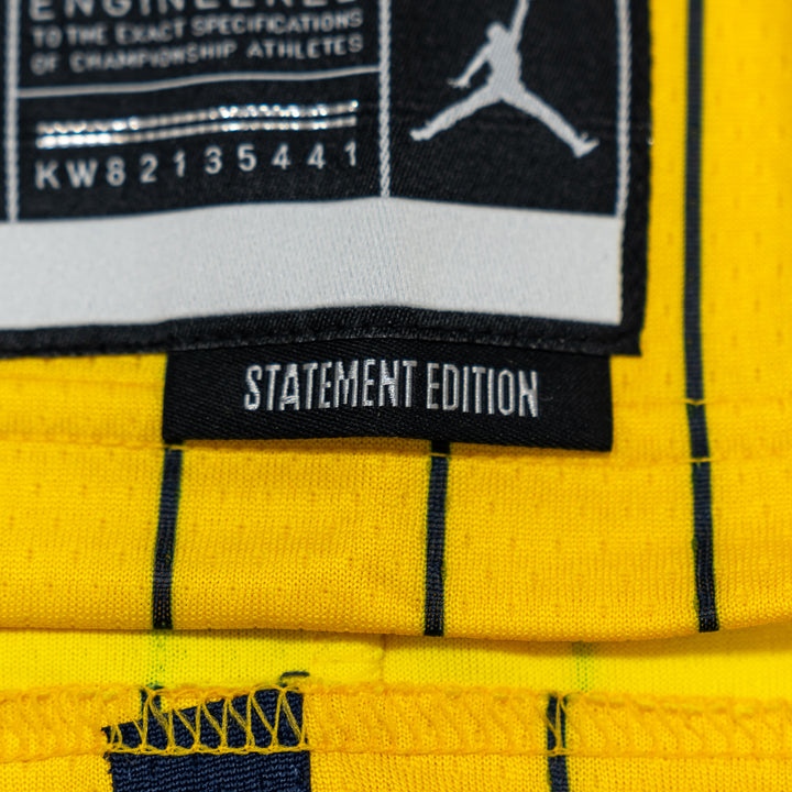 Adult Indiana Pacers #2 Andrew Nembhard 26-27' Statement Swingman Jersey in Gold by Jordan
