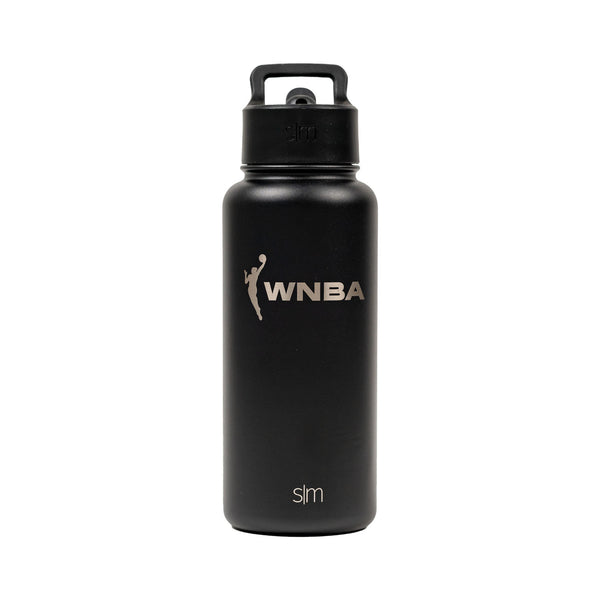 WNBA Summit H2O 32oz Water Bottle by Simple Modern in Black - Front View