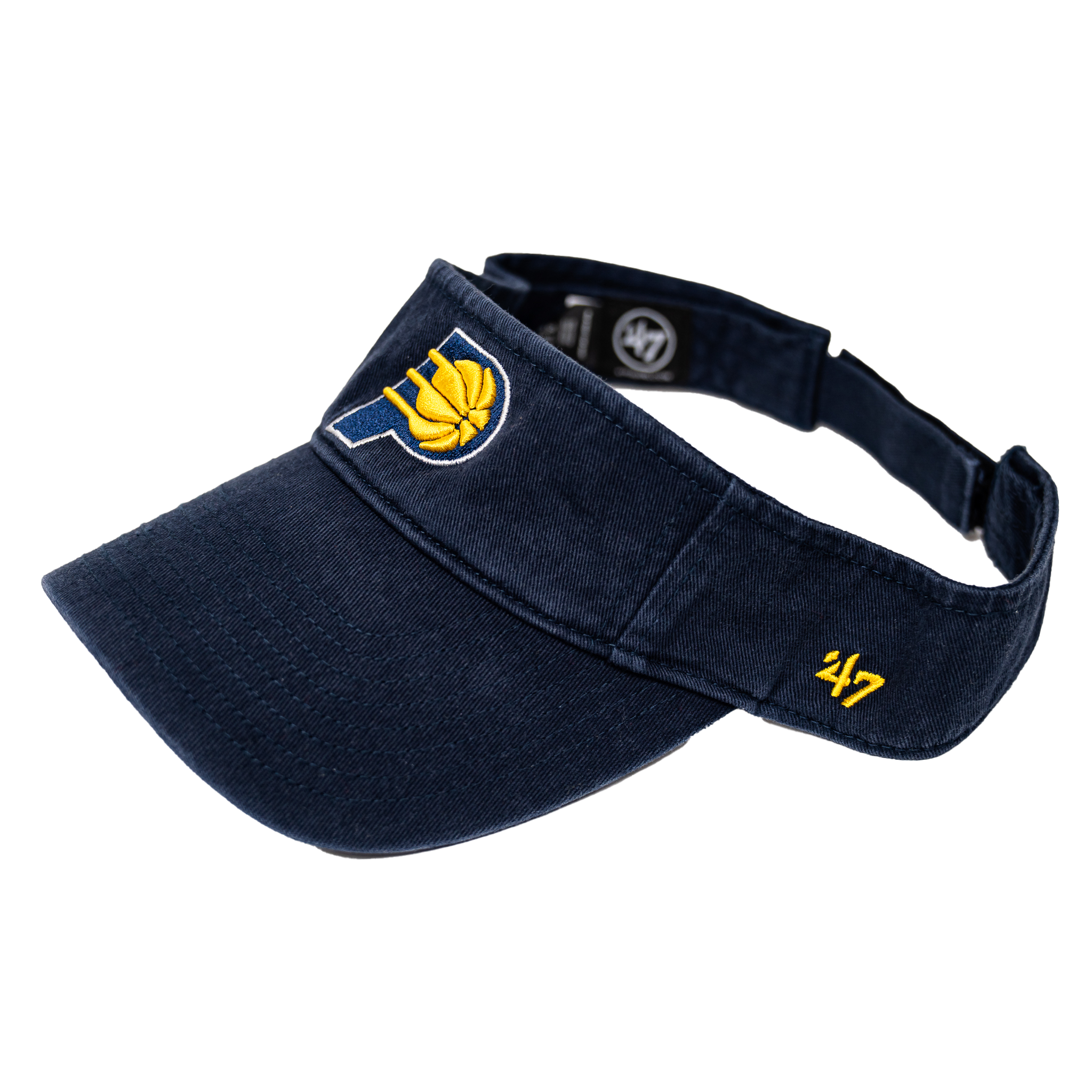 Adult Indiana Pacers Primary Logo Clean Up Visor in Navy by '47