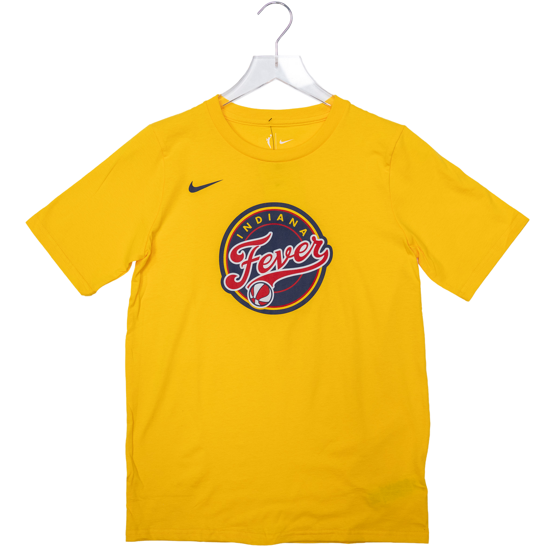 Yellow t-shirt with 'Indiana Fever' logo on a white background