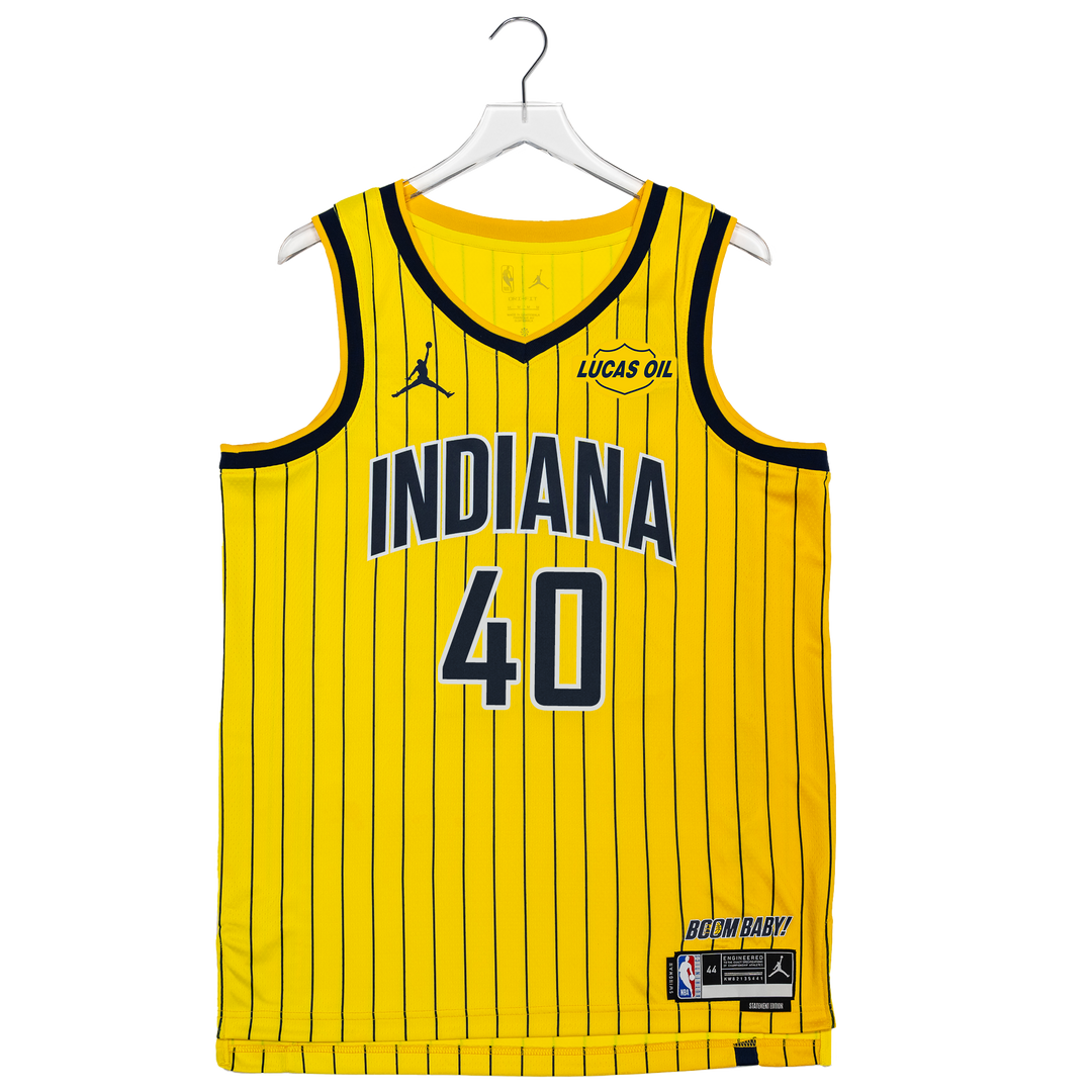 Adult Indiana Pacers #40 Ivica Zubac 26-27' Statement Swingman Jersey in Gold by Jordan
