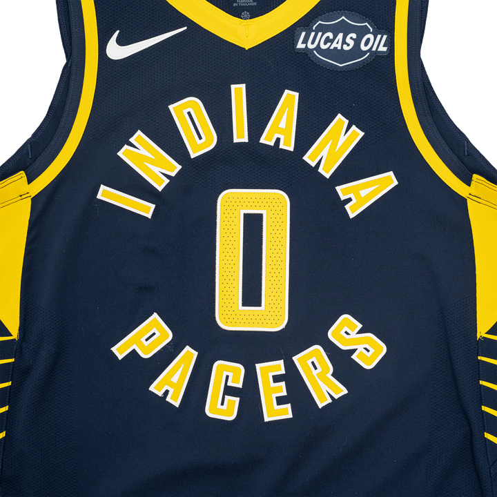 Adult Indiana Pacers #0 Tyrese Haliburton Authentic Icon Jersey in Navy by Nike