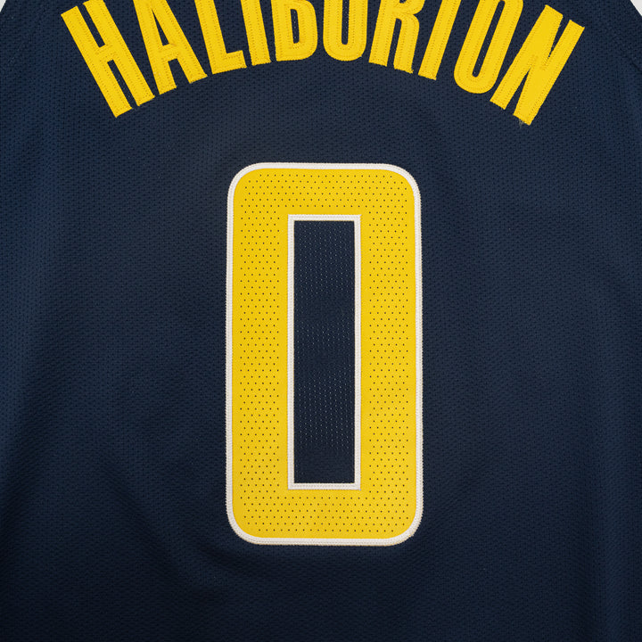 Adult Indiana Pacers #0 Tyrese Haliburton Authentic Icon Jersey in Navy by Nike