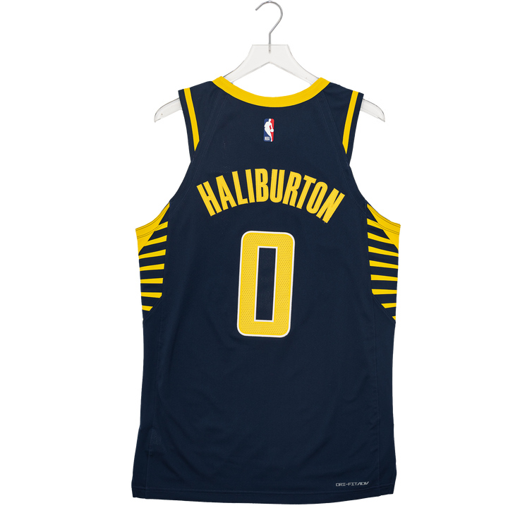 Adult Indiana Pacers #0 Tyrese Haliburton Authentic Icon Jersey in Navy by Nike