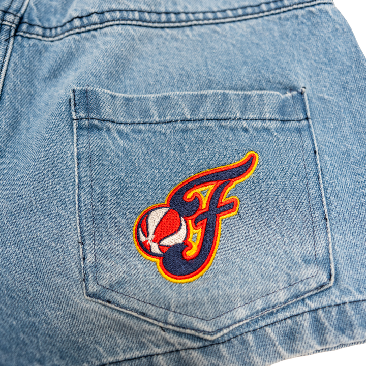 Women’s Indiana Fever Denim Shorts in Demin by FISLL