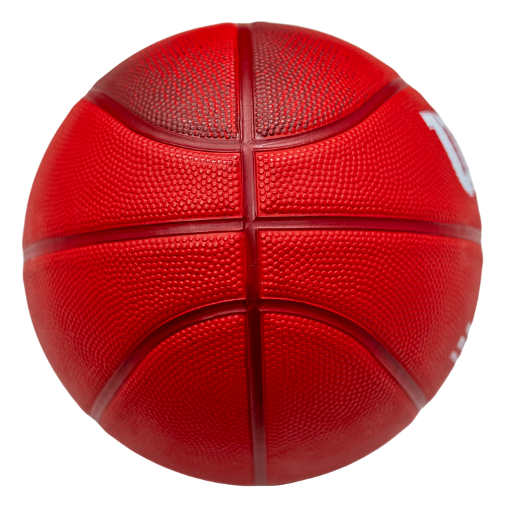 Red basketball on a white background