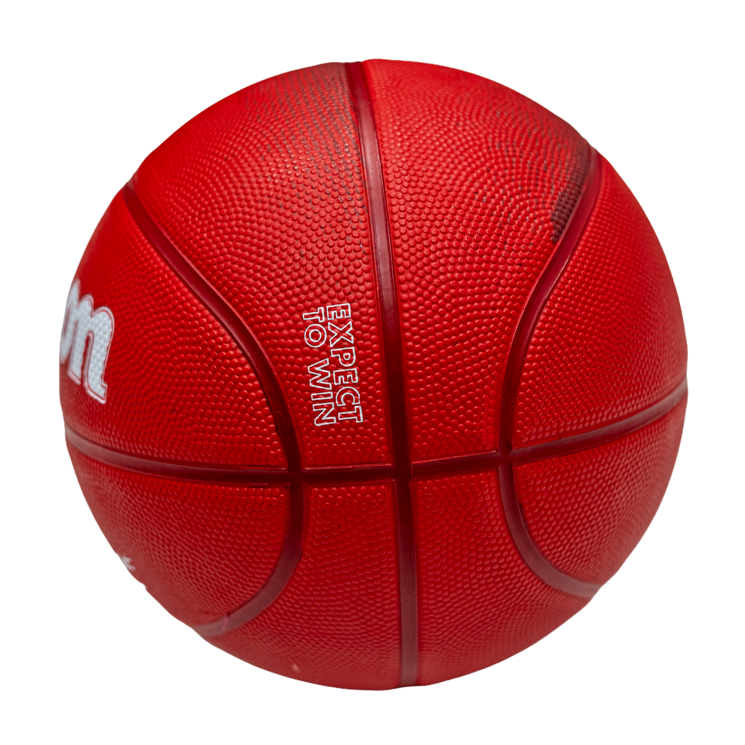 Red basketball with visible branding on a white background