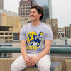 Adult Indiana Pacers Boomer Revved Up Playoff T-shirt in Grey by Item Of The Game - Front View On Model