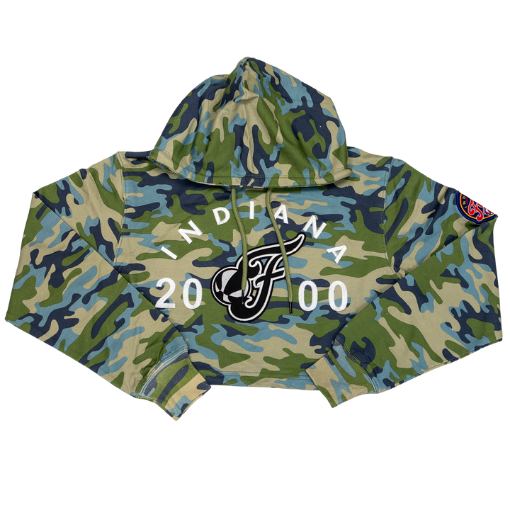 Womens Indiana Fever Camo Cropped Hooded Sweatshirt in Camo by FISLL