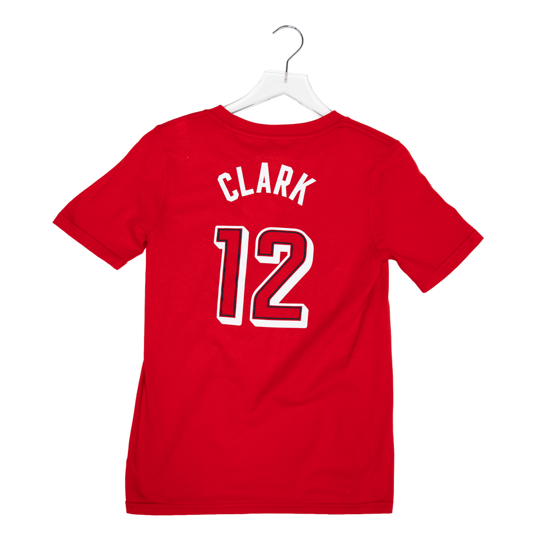 Youth USA Basketball #12 Caitlin Clark Name and Number T-shirt in Red by Nike