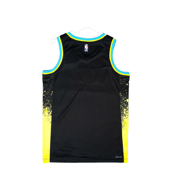 Adult Indiana Pacers 23-24' CITY EDITION Wordmark Swingman Jersey in Black by Nike - Back View