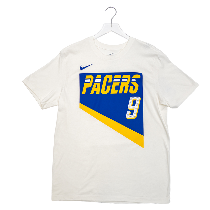 Adult Indiana Pacers 25-26' CITY EDITION #9 T.J. McConnell Name and Number T-shirt in White by Nike