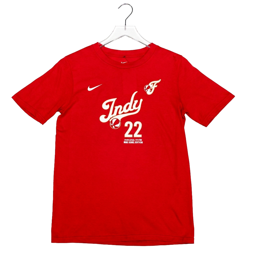 Youth Indiana Fever #22 Caitlin Clark 2026 Rebel Name and Number T-shirt in Red by Nike