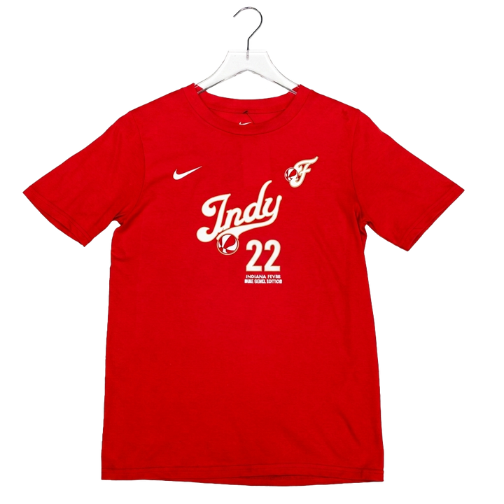 Youth Indiana Fever #22 Caitlin Clark 2026 Rebel Name and Number T-shirt in Red by Nike