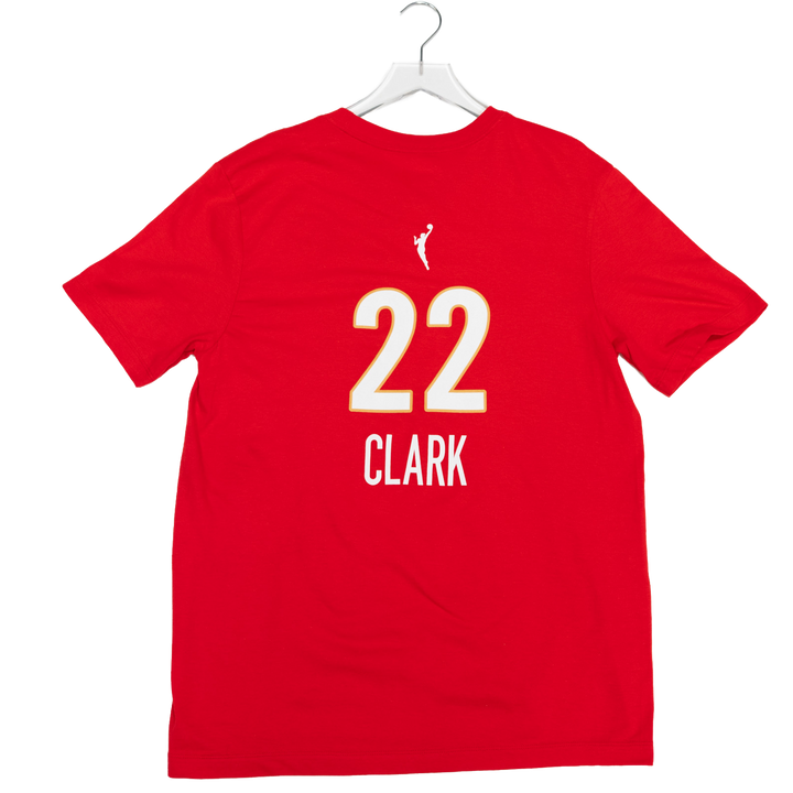 Adult Indiana Fever #22 Caitlin Clark Rebel Name and Number T-Shirt in Red by Nike