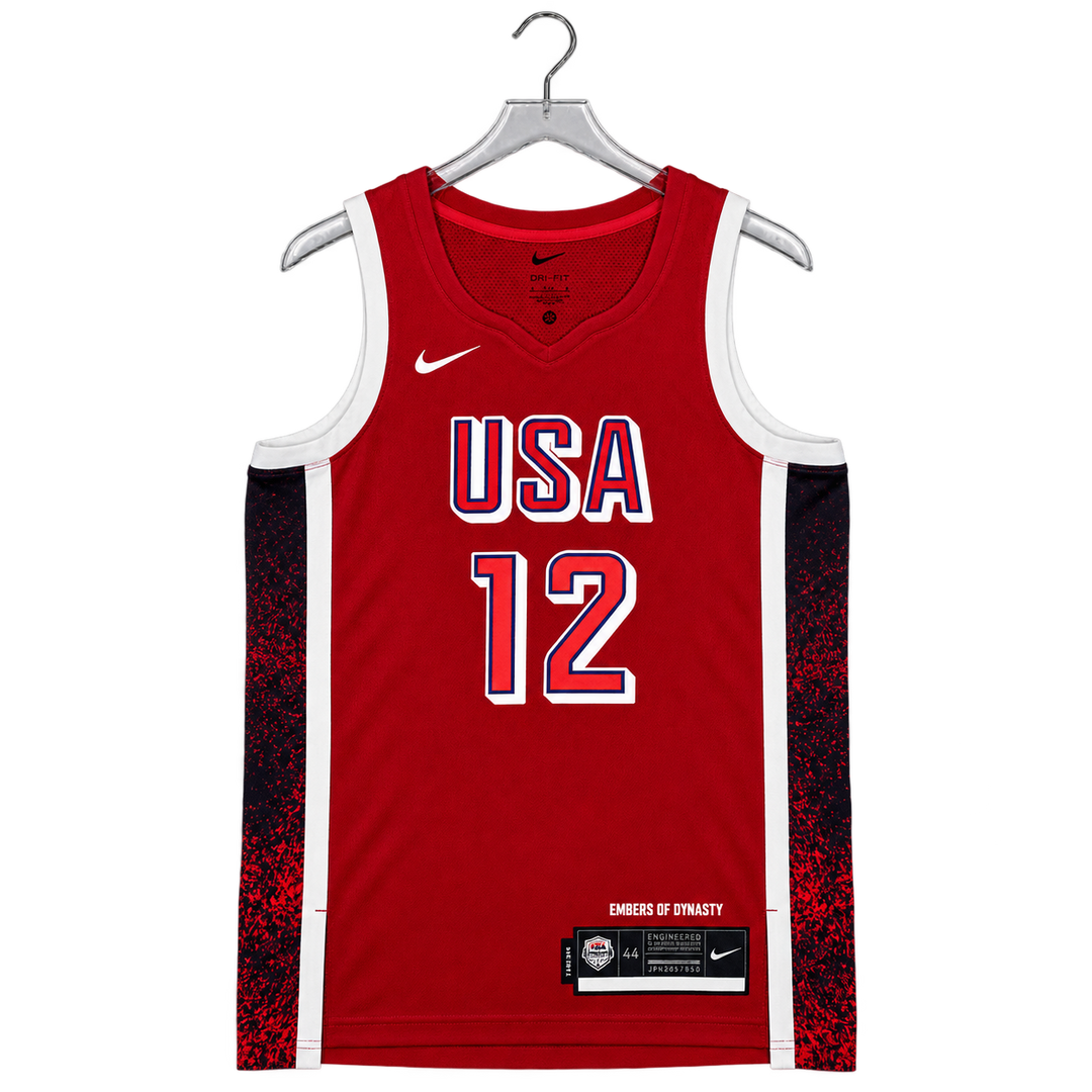 Adult USA Basketball #12 Caitlin Clark Swingman Jersey in Red by Nike