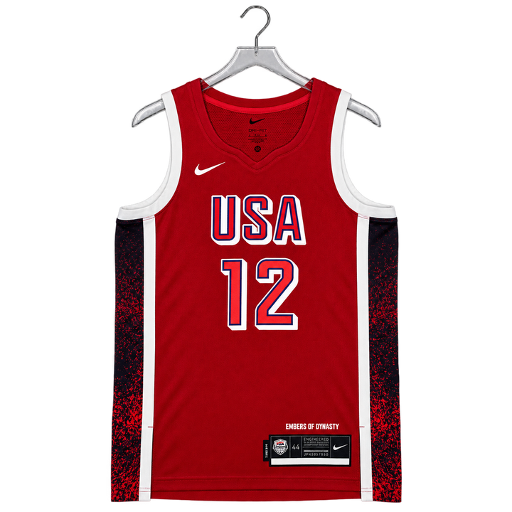 Adult USA Basketball #12 Caitlin Clark Swingman Jersey in Red by Nike
