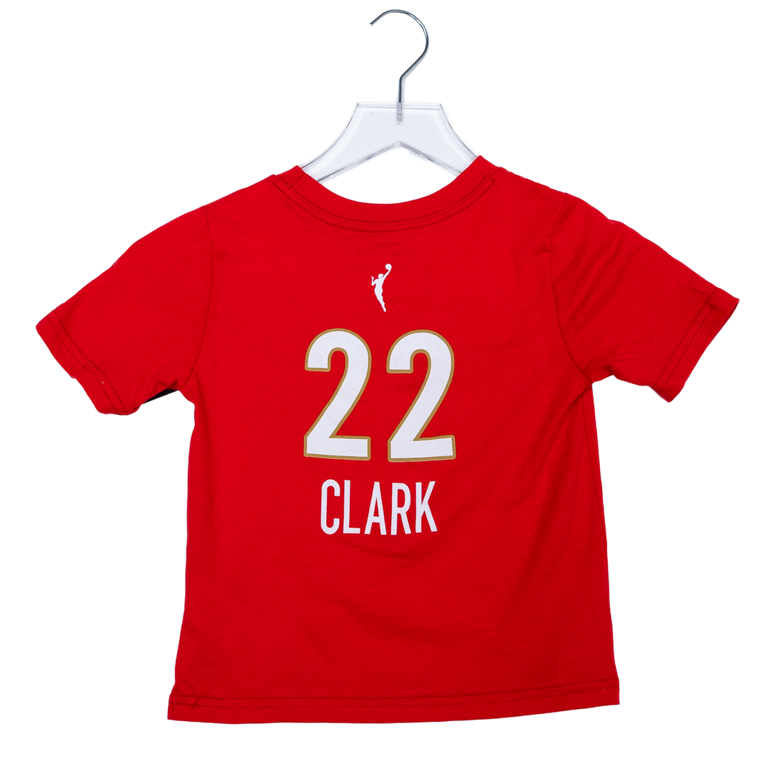 Toddler Indiana Fever #22 Caitlin Clark 2026 Rebel Name and Number T-shirt in Red by Nike