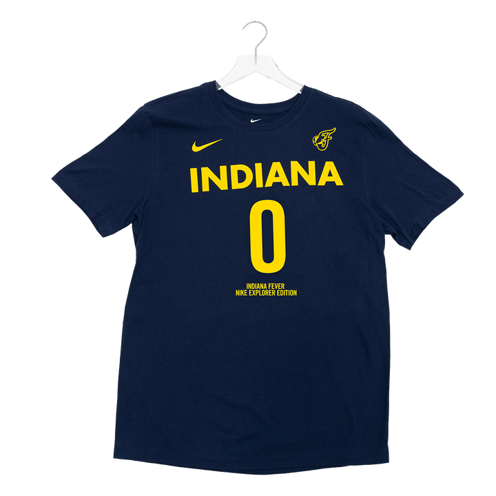 Adult Indiana Fever #0 Kelsey Mitchell Explorer Name and Number T-Shirt in Navy by Nike