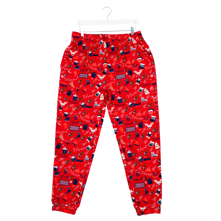 Adult Indiana Fever Chestnut Holiday PJ Set in Red by College Concepts
