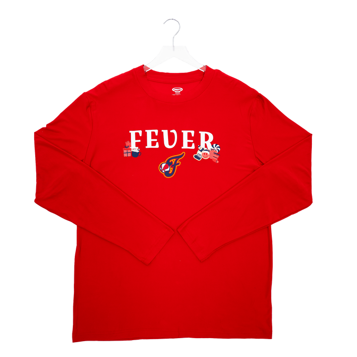 Adult Indiana Fever Chestnut Holiday PJ Set in Red by College Concepts