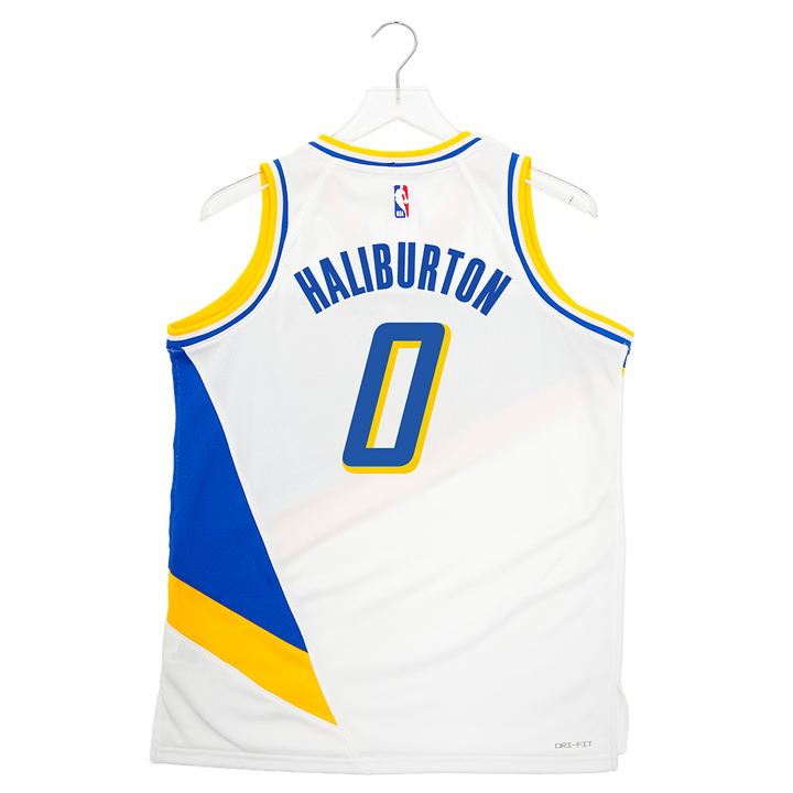 Youth Indiana Pacers #0 Tyrese Haliburton 25-26' CITY EDITION Swingman Jersey in White by Nike