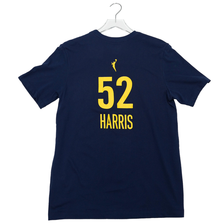 Adult Indiana Fever #52 Ty Harris Explorer Name and Number T-Shirt in Navy by Nike