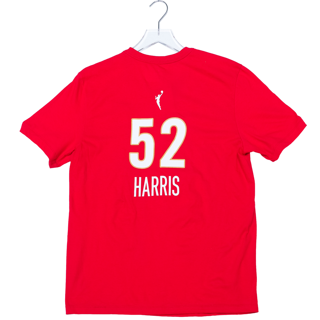 Adult Indiana Fever #52 Ty Harris 2026 Rebel Name and Number T-shirt in Red by Nike