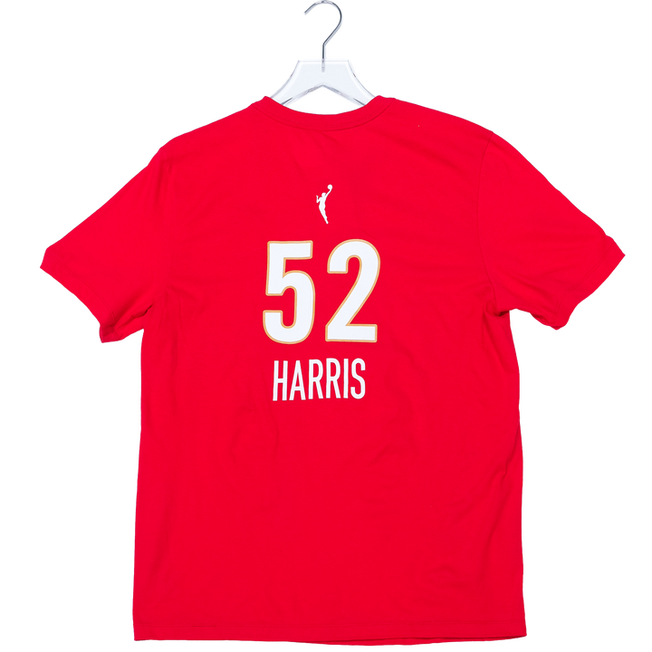 Adult Indiana Fever #52 Ty Harris 2026 Rebel Name and Number T-shirt in Red by Nike
