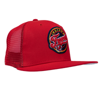 Youth Indiana Fever Primary Logo 9Fifty Trucker Hat in Red by New Era