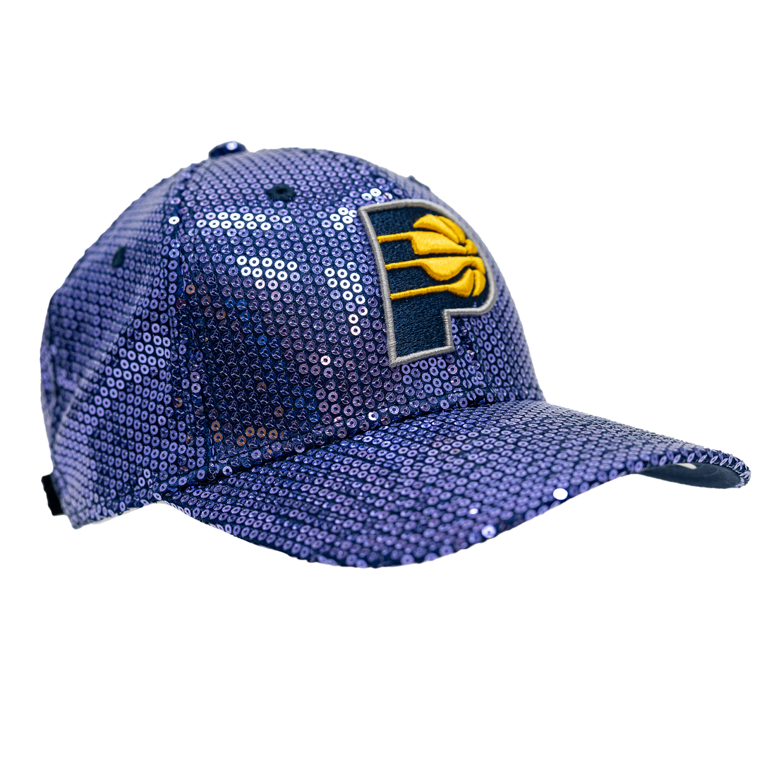 Women's Indiana Pacers Sequin 9Forty Hat in Navy by New Era
