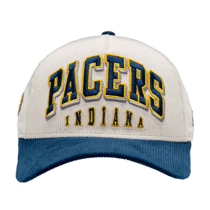 Adult Indiana Pacers Two-Tone Corduroy Sided A Frame 9Forty Hat in Tan by New Era