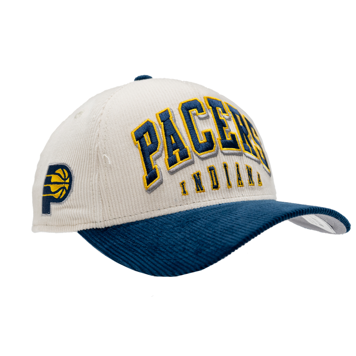 Adult Indiana Pacers Two-Tone Corduroy Sided A Frame 9Forty Hat in Tan by New Era