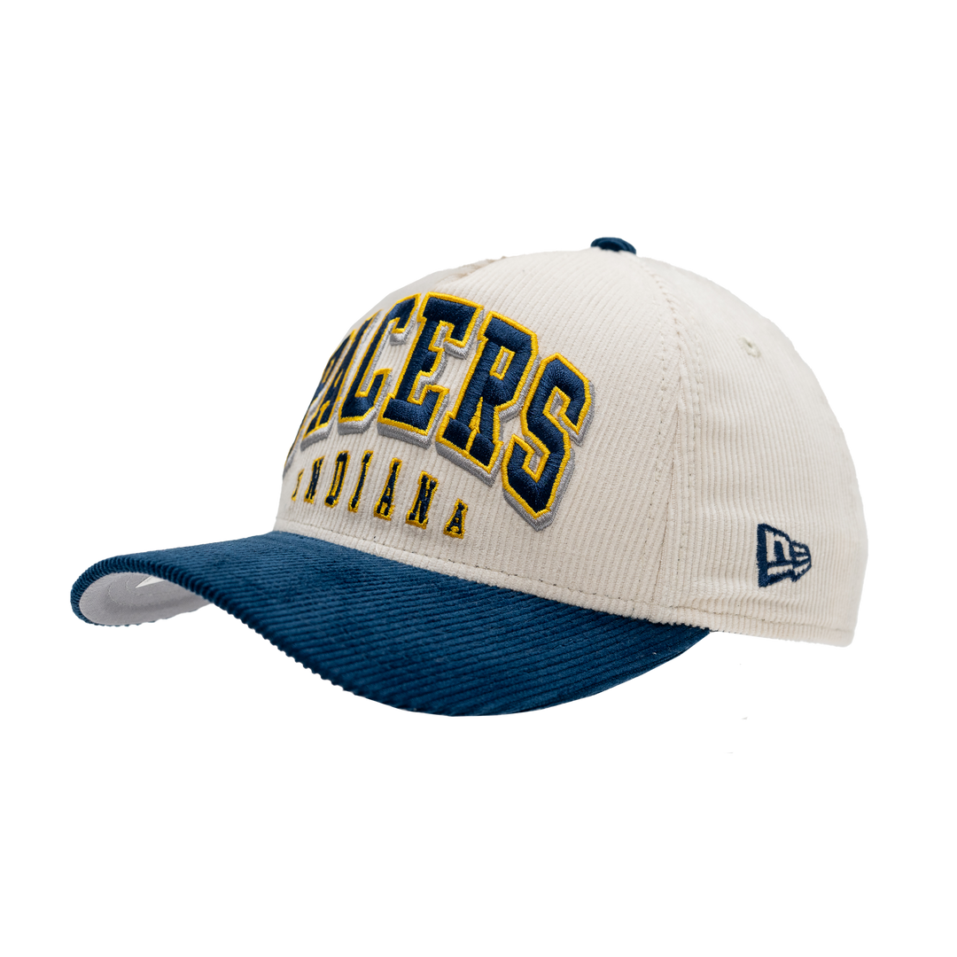 Adult Indiana Pacers Two-Tone Corduroy Sided A Frame 9Forty Hat in Tan by New Era