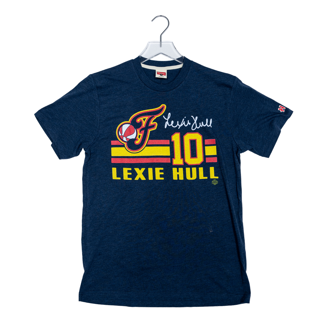 Adult Indiana Fever #10 Lexie Hull Name and Number T-shirt in Navy by Homage
