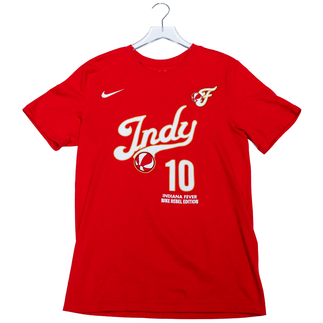Adult Indiana Fever #10 Lexie Hull 2026 Rebel Name and Number T-Shirt in Red by Nike