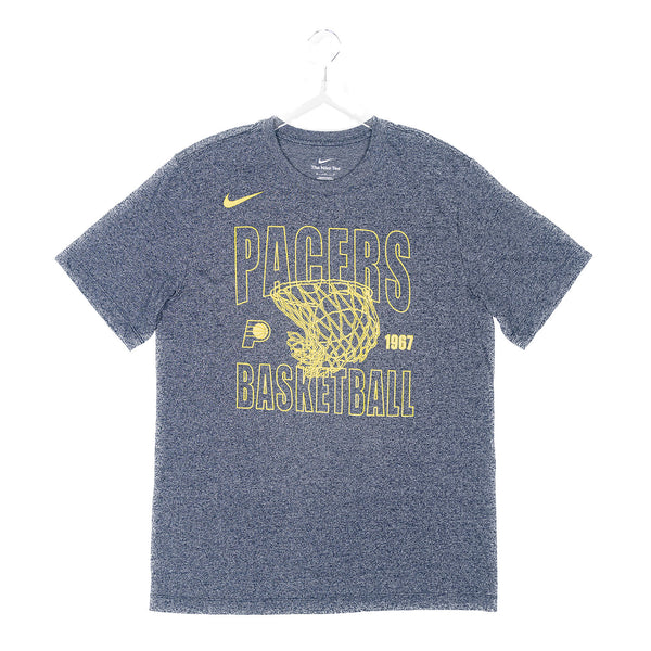 Adult Indiana Pacers Net Wordmark Marled T-shirt in Navy by Nike - Front View