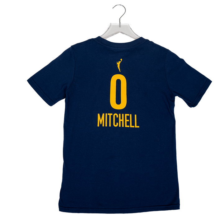 Youth Indiana Fever #0 Kelsey Mitchell Explorer Name and Number T-Shirt in Navy by Nike