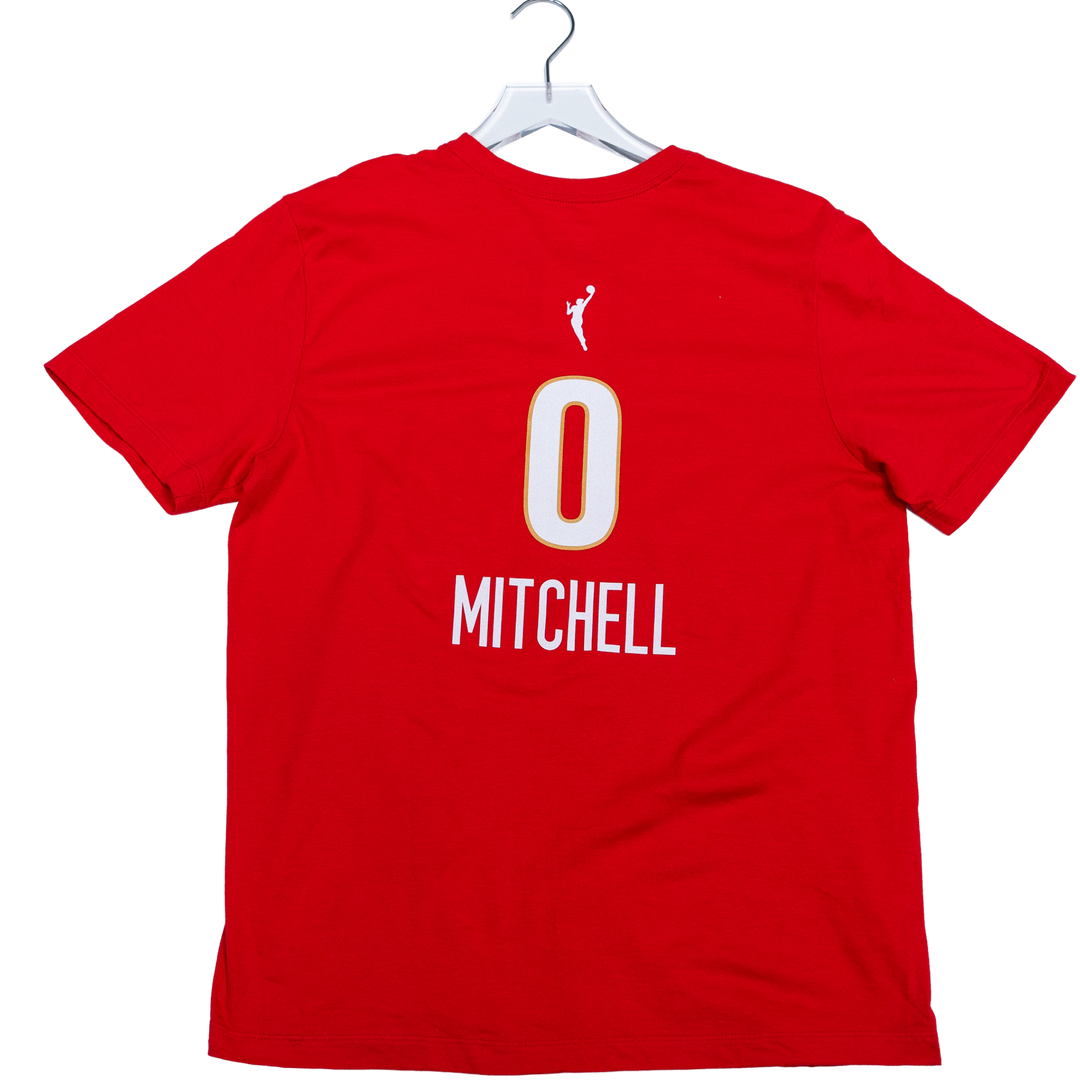 Red t-shirt with number 0 and name 'Mitchell' on a white background