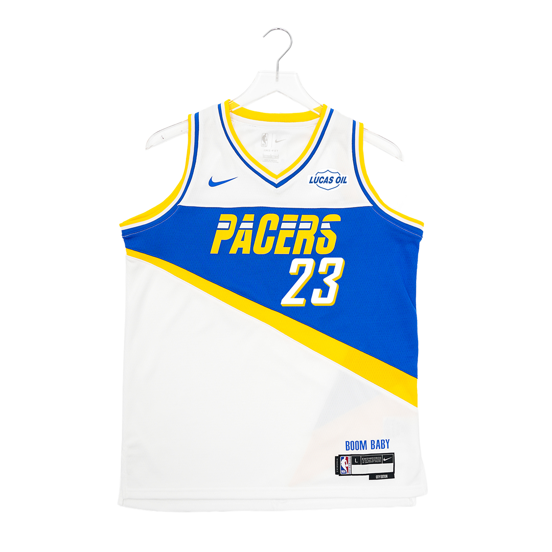 Youth Indiana Pacers #23 Aaron Nesmith 25-26’ CITY EDITION Swingman Jersey in White by Nike