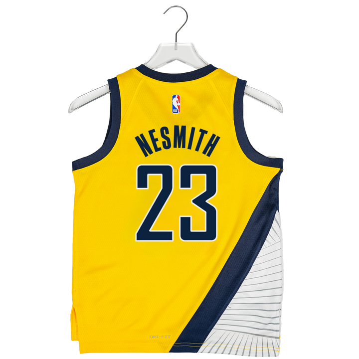 Youth Indiana Pacers #23 Aaron Nesmith Statement Swingman Jersey in Gold by Jordan