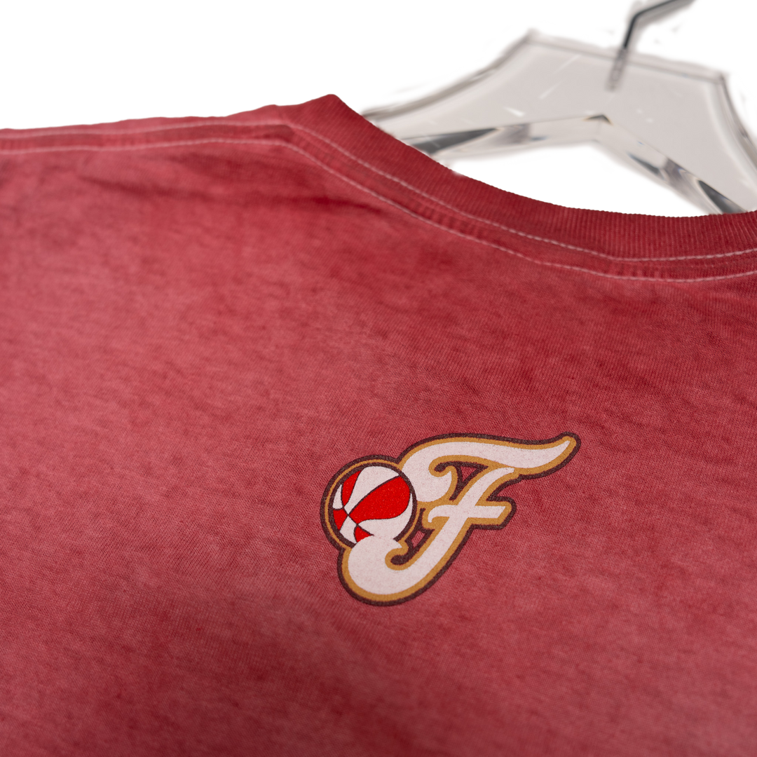 Adult Indiana Fever Short Sleeve Rebel Script T-Shirt in Red by Fever Team Store