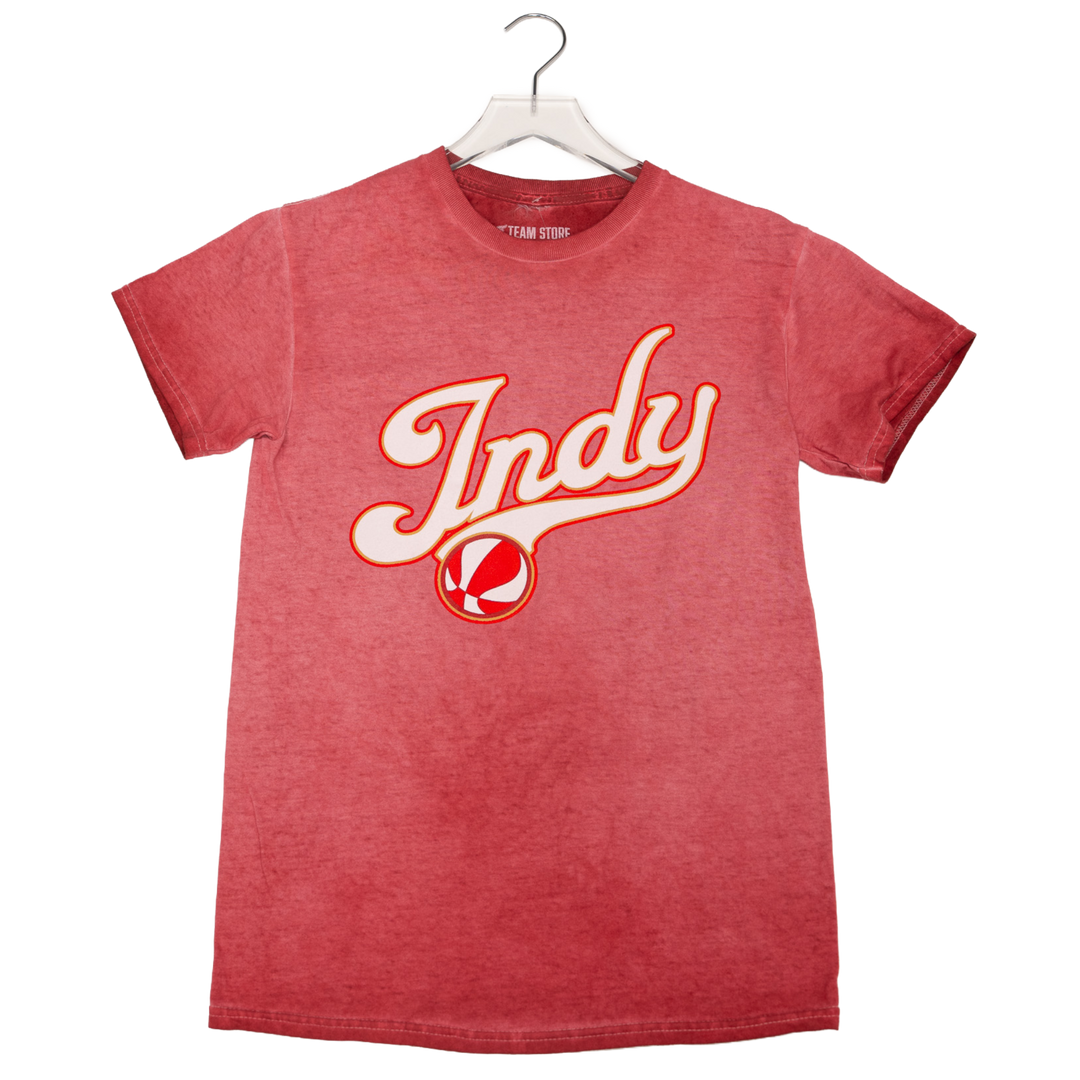 Adult Indiana Fever Short Sleeve Rebel Script T-Shirt in Red by Fever Team Store