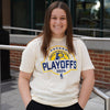 Adult Indiana Pacers 2024 NBA Playoffs Game 6 T-shirt in Natural by Item Of The Game - Front View On Model