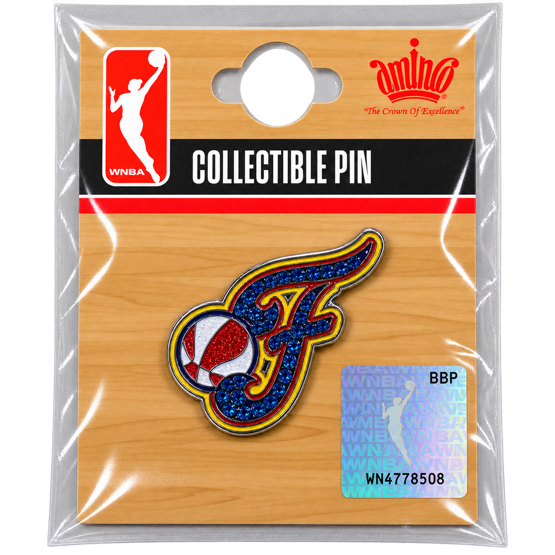 Indiana Fever Secondary Logo Glitter Lapel Pin in Red by Aminco