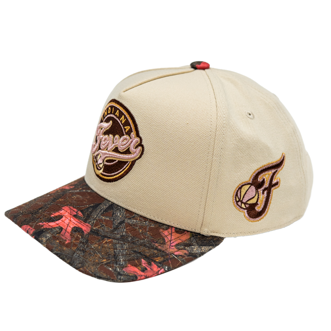 Adult Indiana Fever Pink Camo Snapback Hat in Natural by Mitchell & Ness