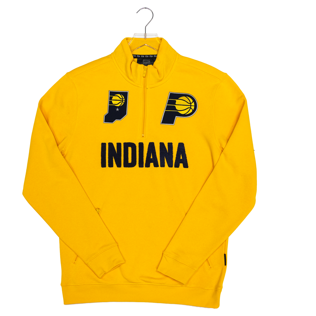 Adult Indiana Pacers Legend 1/4 Zip Fleece Top in Gold by Stadium Essentials
