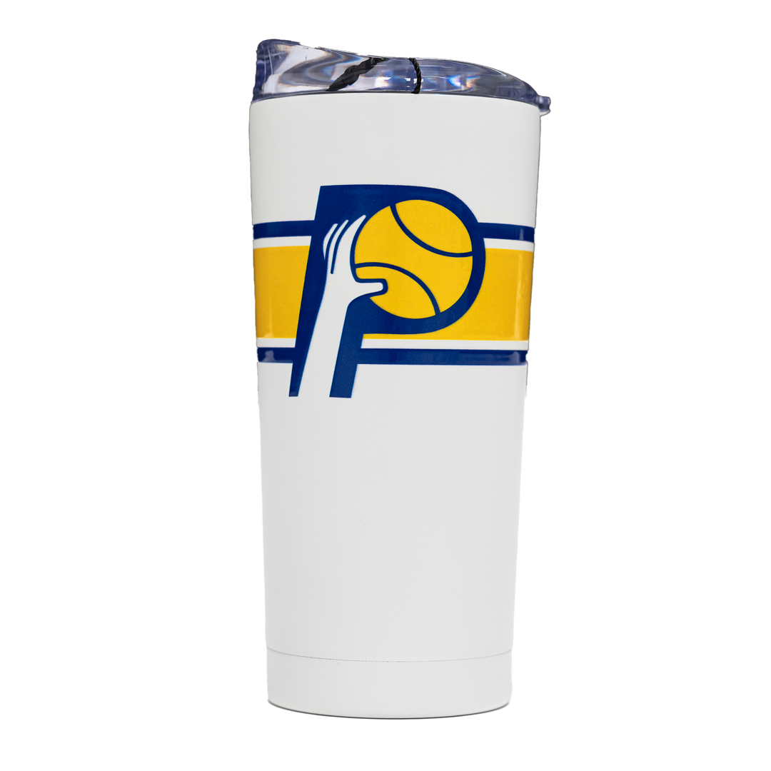 Indiana Pacers ABA Hardwood Classics 20oz Powder Coat Tumbler in White by Logo