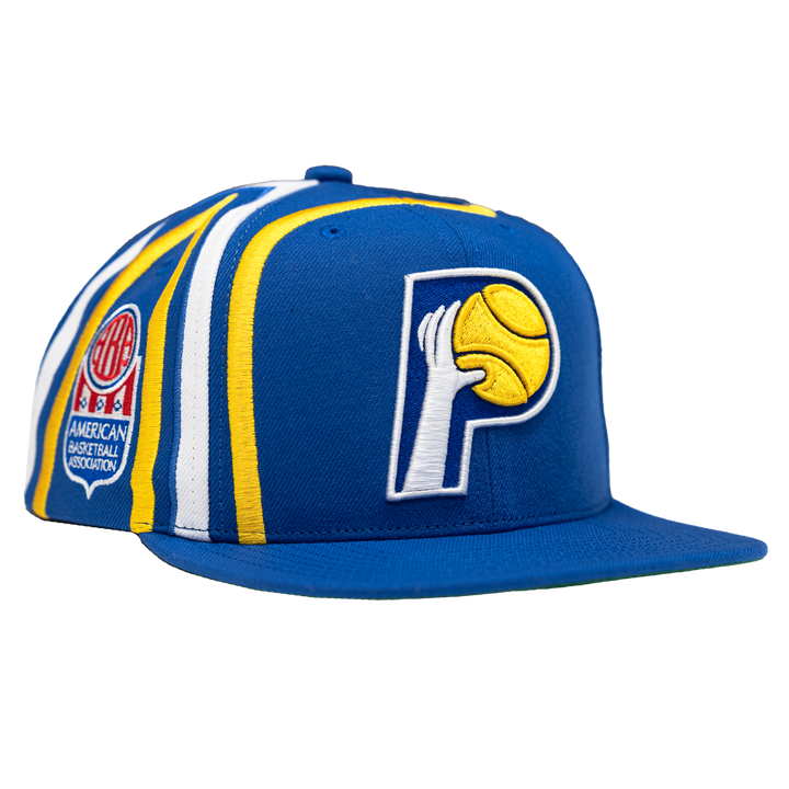 Adult Indiana Pacers ABA Hardwood Classics Suit-Up Snapback Hat in Royal by Mitchell &amp; Ness