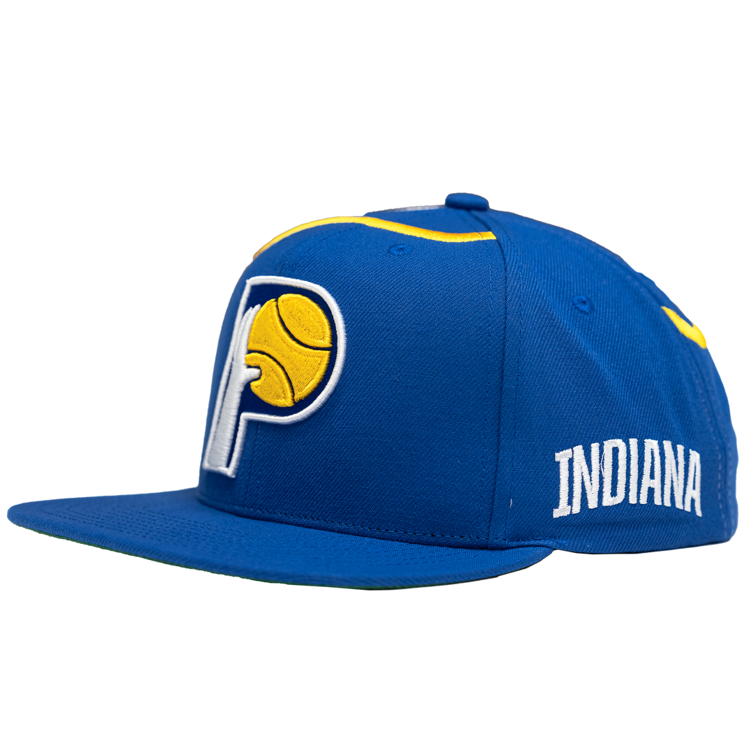 Adult Indiana Pacers ABA Hardwood Classics Suit-Up Snapback Hat in Royal by Mitchell &amp; Ness